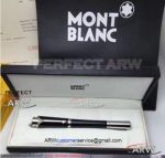 Perfect Replica Montblanc Princess Monaco Diamond Stainless Steel Clip Black Rollerball Pen